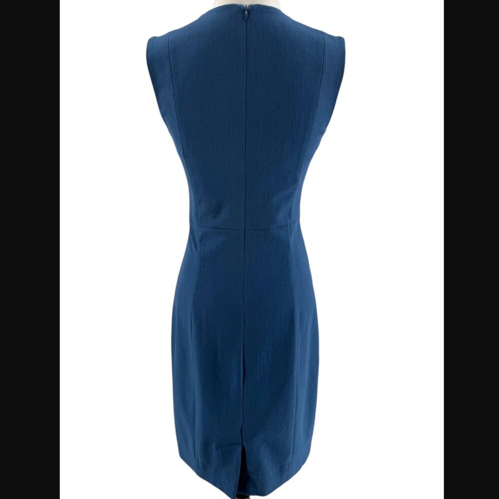 M.M. Lafleur The Shirley Dress Women's Teal Blue Sleeveless Sheath Dress Size 0 - Picture 5 of 6
